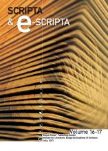 Scripta & e-Scripta vol. 16-17, 2017 Scripta e-Scripta vol. 16-17, 2017