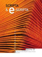 Scripta & e-Scripta vol. 25, 2025 Scripta & e-Scripta vol. 25, 2025