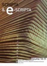 Scripta & e-Scripta vol. 10-11, 2012 Scripta & e-Scripta vol. 10-11, 2012