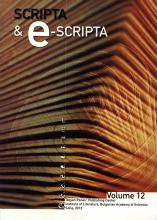 Scripta & e-Scripta vol. 12, 2013