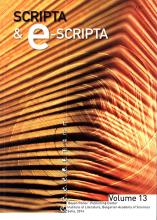Scripta & e-Scripta vol. 13, 2014 Scripta & e-Scripta vol. 13, 2014