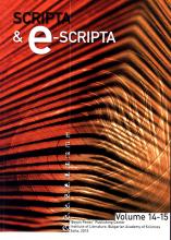 Scripta & e-Scripta vol. 14-15, 2015 Scripta & e-Scripta vol. 14-15, 2015