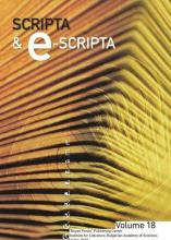 Scripta & e-Scripta vol. 18, 2018 vol. 18 2018